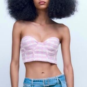ZARA TWEETED CROP TOP